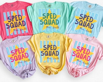 Comfort Colors® Sped Squad Shirt, Gingham Special Education T-Shirt, Back to School Team Tee