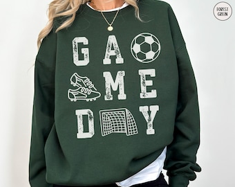 Game Day Soccer Sweatshirt, Retro Soccer Mom Sweater, Soccer Mama Crewneck, Team Mom Gift, Trendy Soccer Lover Shirt, Soccer Season Apparel