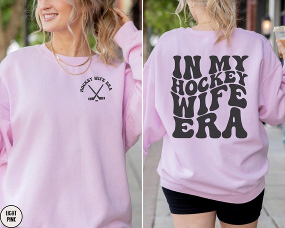 In My Hockey Wife Era Sweatshirt, Hockey Wife Sweater,  Coach Wife Crewneck, Ice Hockey Gift, Retro Game Day Shirt, Funny Engagement Gifts
