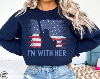 Statue of Liberty Sweatshirt, I'm With Her Sweater, 4th of July Crewneck, Patriotic NYC Shirt, Feminist Lady Liberty Shirt, Resist Sweater