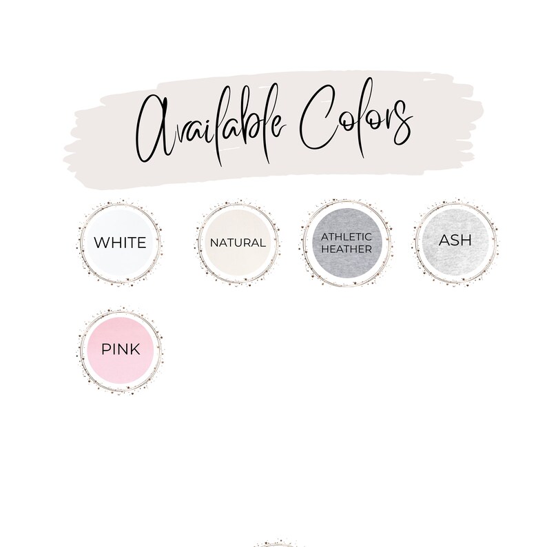 Peut inclure: Couleurs disponibles&nbsp;: Blanc, Naturel, Gris chin&eacute;, Cendre, Rose. Un graphique montrant cinq options de couleurs diff&eacute;rentes pour un produit.
