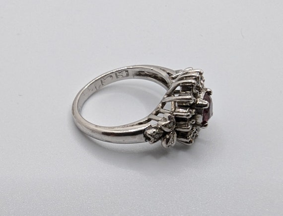 Ruby and Diamond  Lady's Ring in 14 kt White Gold - image 9