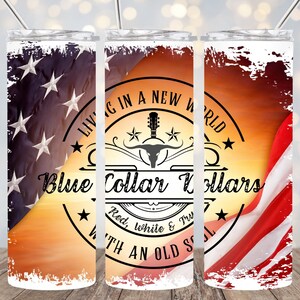 Digital PNG 20 OZ skinny tumbler wrap Oliver Anthony Rich men North of Richmond Blue collar dollar living in new world with an old soul