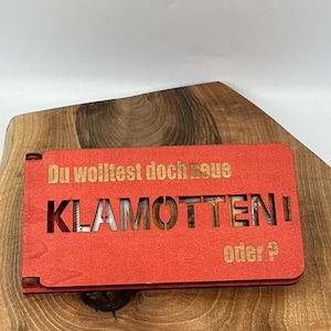 Geldgeschenk Box mit Stil Geschenkbox "Du wolltest doch neue Klamotten oder?"