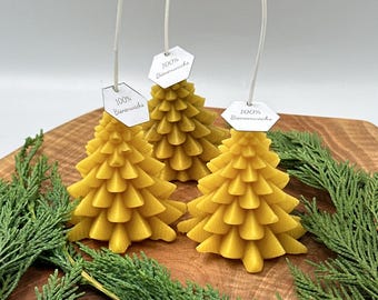 Produktbild von Weihnachtsbaum Kerze Tannenbaum 100% Bienenwachs Handarbeit - Honig