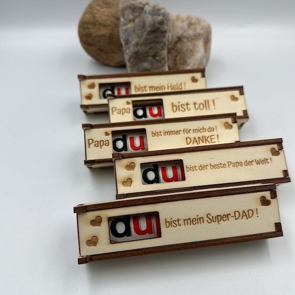 Vatertag-Duplo-Verpackung Naturholz „Du“ bist…