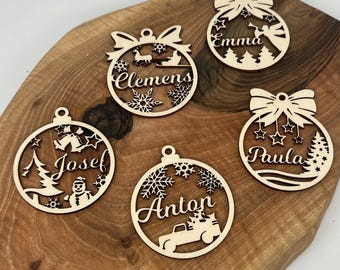 Personalized Advent baubles // Christmas tree baubles // 8 cm // Gift tags // Tag color // PERSONALIZED // Name