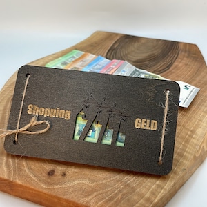 Shopping-Geld - Geldgeschenk personalisiert Gutschein Einkaufsgeld Klamotten shopping