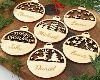 Personalized Advent baubles // Christmas tree baubles // Baubles // 8 cm // Gift tags // Tag color // Advent // Names // Family