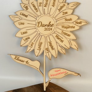 Die Personalisierte Holzblume // Geschenk Lehrerin // Gemeinschaftsblume // Team Geschenk