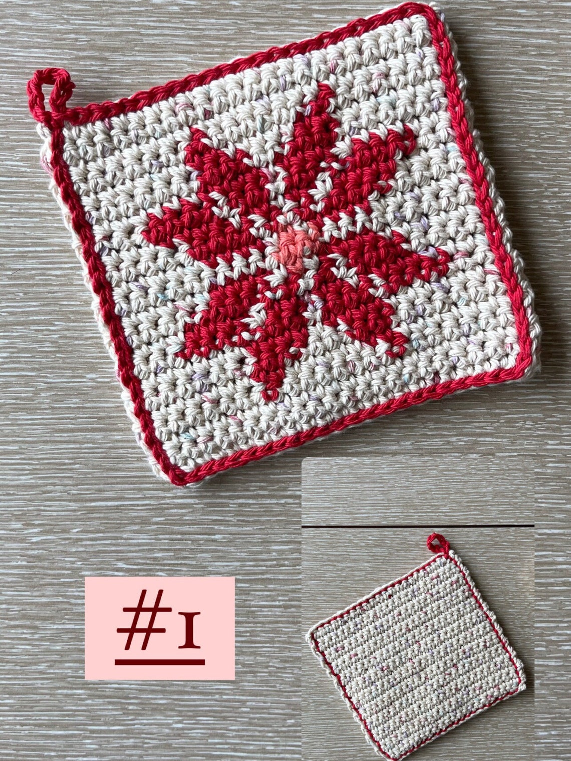 Slow Cooker Flower Pattern Handmade Crochet Flower Pattern Potholder Double Layer - Etsy