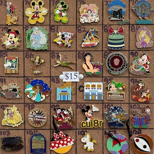 Disney Pins, Teacups, Daisy Duck, Pooh, Minnie, Elsa, Nesting Doll, Pascal, Tinkerbell, Tigger, Bolt, Mulan, Hidden Mickeys, Toy Story