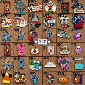 Disney Pins Stitch Various Princesses villains hidden mickeys Donald Goofy Minnie Mickey Mouse
