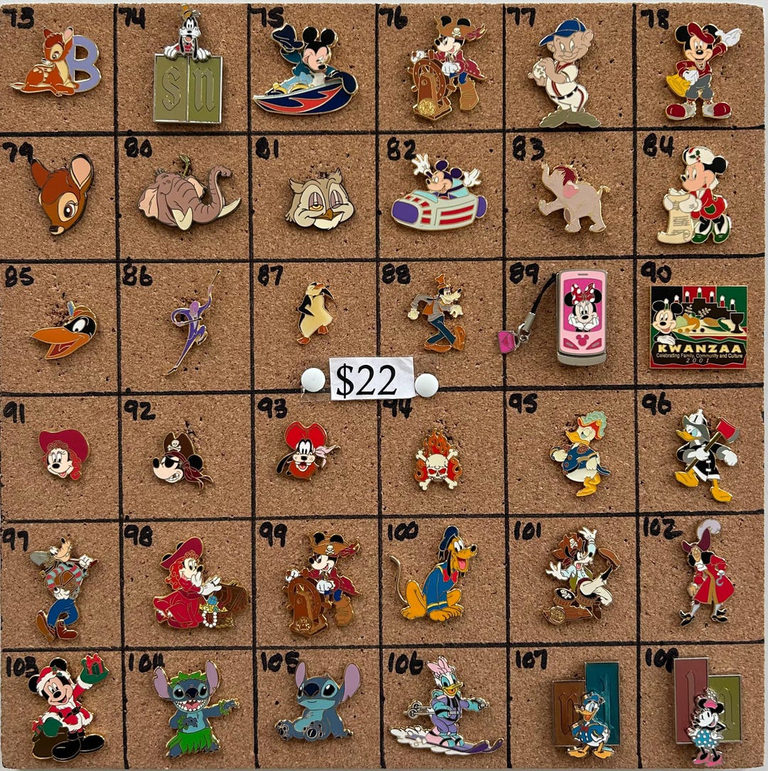 Disney Pins, Mr Toad, Aurora, Epcot, 50th, Hiawatha, Goofy, Pluto, Chip ...