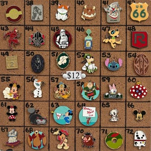 Disney Pins, & Vintage Jack, Tink, Mickey, Cinderella, Elsa, Olaf, Donald, owl, surfboard