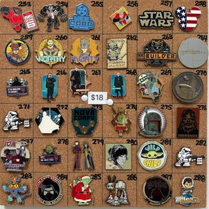 Disney Pins, Vintage Star Wars,  Epcot food and wine, Marvel