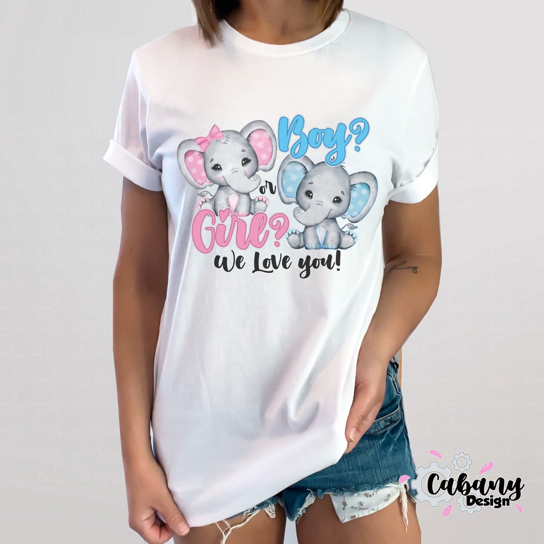 Gender Reveal Party Shirts, Boy or Girl We Love You, Baby Announcement ...
