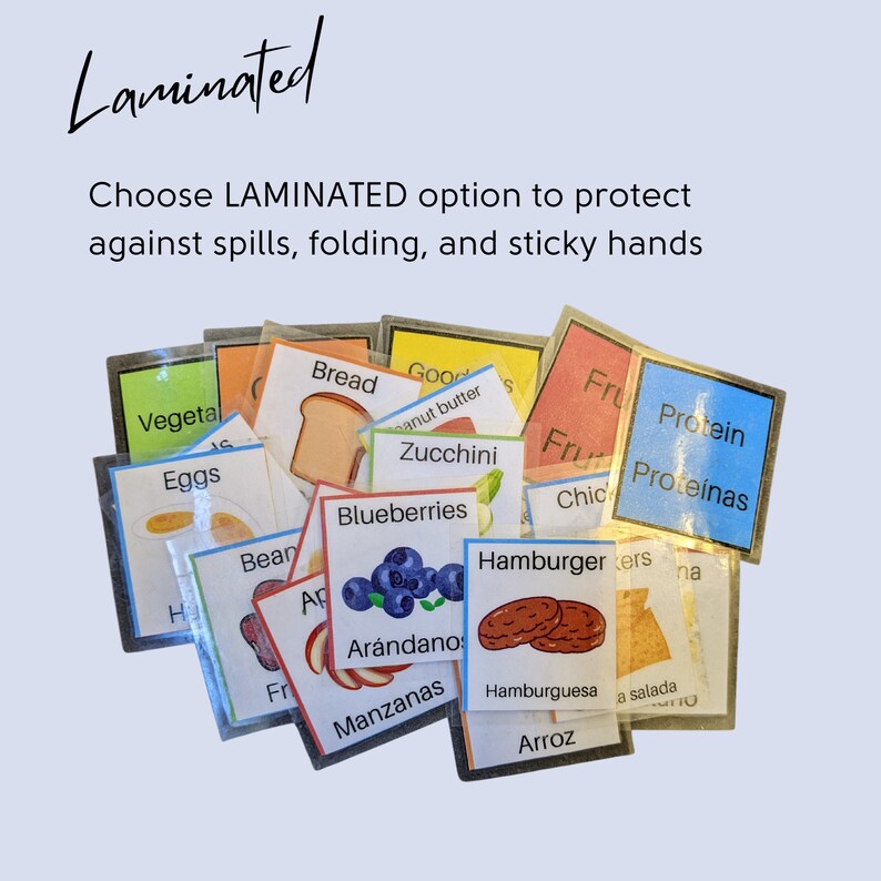 20 Pack Food Flashcards Toddlers Preschoolers Bilingual Etsy