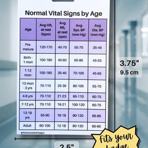 Pediatric Vital Signs & Pain Scales Waterproof Nurse Badge Buddy - Etsy