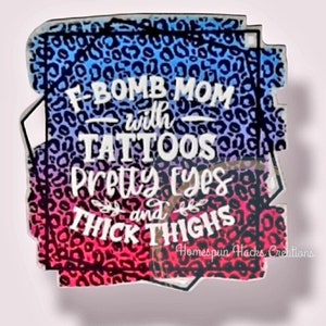 F Bomb Mom Multi Leopard Print Sticker