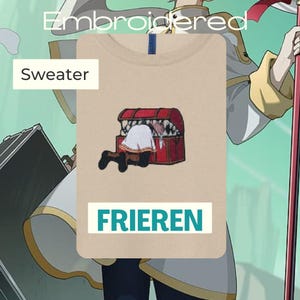 Frieren Gestickter Anime Rundhalspullover