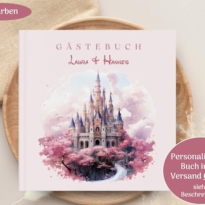 Guestbook Castle, Guestbook with Questions, Personalized