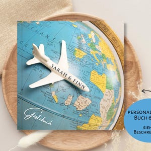 Livre d'or avec carte du monde, livre d'or de mariage avec questions, plusieurs couleurs