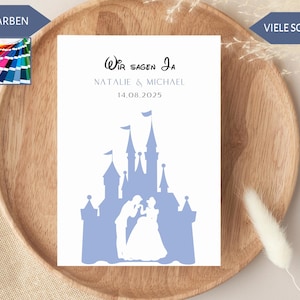 Einladungskarte, Hochzeitseinladungskarte, Schloss