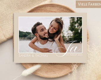 Carte d'invitation de mariage, personnalisée individuellement, plusieurs couleurs