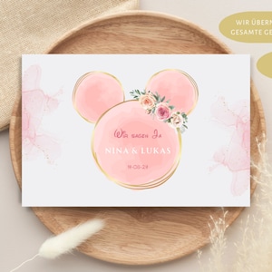 Carte d'invitation souris, personnalisée