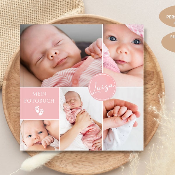 Baby photo book, individually personalized, baptism gift