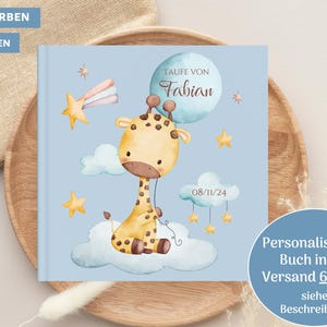 Baptism guest book with questions, baptism book, personalized