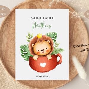 Guest book cards for baptism, personalized, PDF file