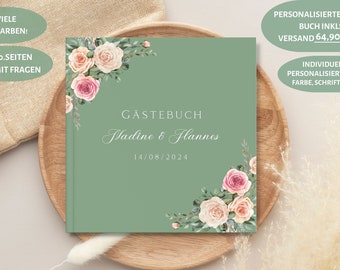Wedding guest book, with questions, many colors