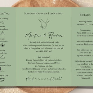 Biglietto d'invito per matrimonio, pieghevole a finestra, personalizzato individualmente, molti colori