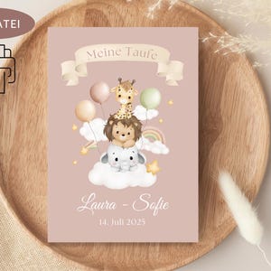 Cartes de livre d'or pour baptême/baby shower, à imprimer soi-même, fichier PDF