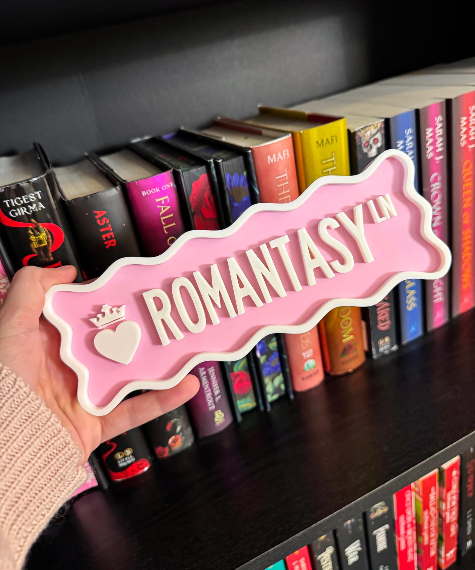 Personalized Wavy Bookshelf Sign