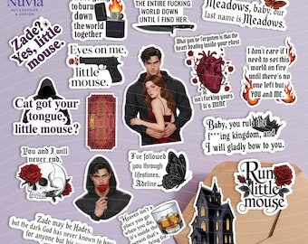 Haunting Adeline Sticker Pack – Set of 18 Vinyl Stickers | Laminated Waterproof Stickers | Dark Romance Bookish Stickers