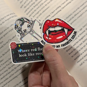 Dark romance Sticker Pack – Set of 23 Vinyl Stickers | Laminated Waterproof Stickers | Bookish Stickers Star Holographic
