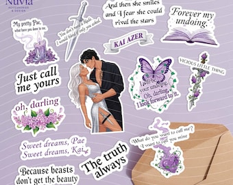 Enemies to Lovers Bookish Sticker | Romantasy Kindle Sticker | Powerless Inspired– Set of 14