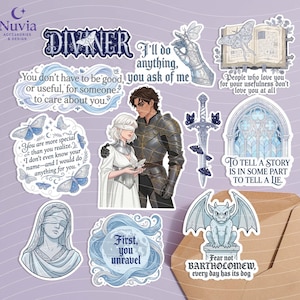 The Knight and the Moth inspired Sticker Pack – Set of 11 Vinyl Stickers | Laminated Waterproof Stickers