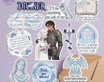 The Knight and the Moth inspired Sticker Pack – Set of 11 Vinyl Stickers | Laminated Waterproof Stickers