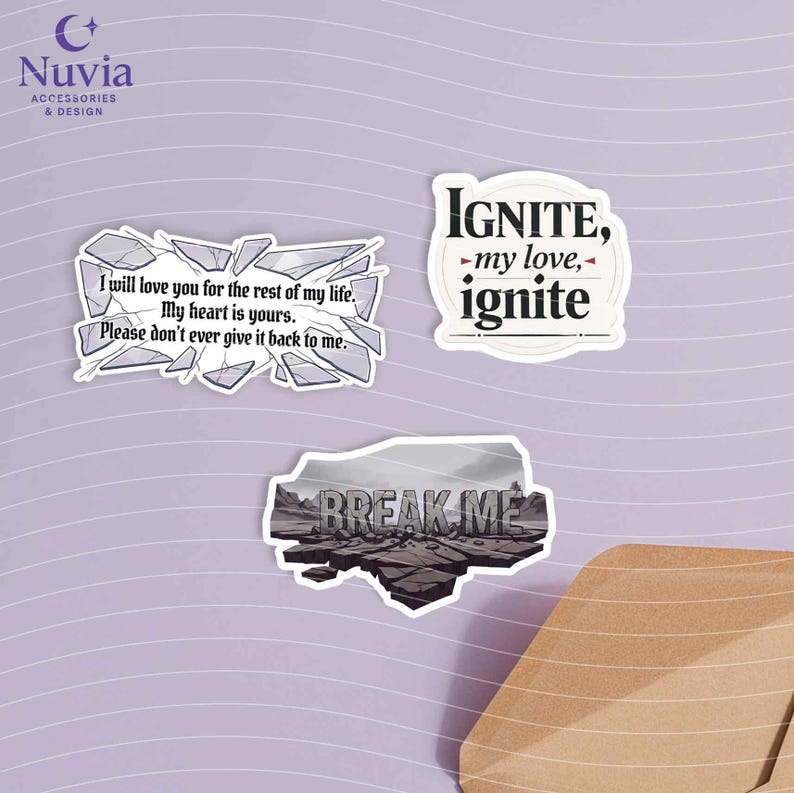 Shatter Me Lettering Shatter Me Inspired Sticker Pack – Set of 13 Vinyl Stickers | Laminated ...