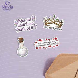 The Cruel Prince Sticker Pack – Set of 19 Vinyl Stickers | Laminated Waterproof Stickers | Fantasy Romance Stickers image 5