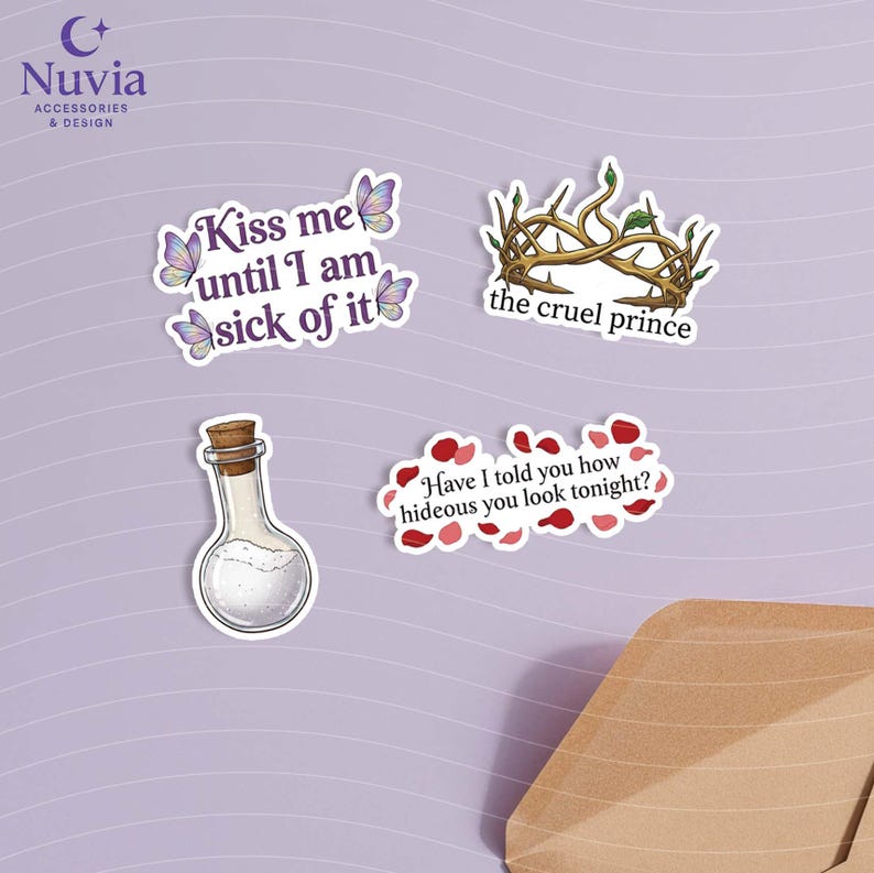 The Cruel Prince Sticker Pack – Set of 19 Vinyl Stickers | Laminated Waterproof Stickers | Fantasy Romance Stickers image 5