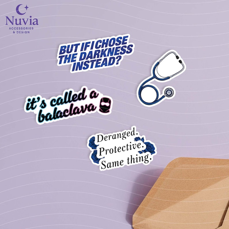 Lights Out Book Sticker Pack – Set of 14 Vinyl Stickers | Laminated Waterproof Stickers | Dark Romance Aesthetic Stickers image 5