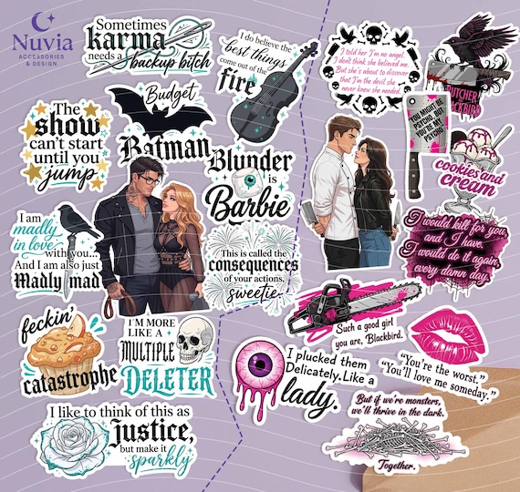 Dark Romance Bookish Sticker Pack | Vinyl Stickers | Laminated Waterproof Stickers