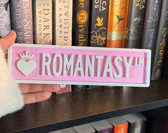Personalized 3D Printed Library Street Sign | Book Nook Decor