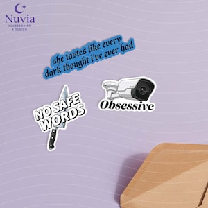 Lights Out Book Sticker Pack – Set of 14 Vinyl Stickers | Laminated Waterproof Stickers | Dark Romance Aesthetic Stickers image 4