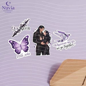 Quicksilver Book Sticker Pack – Set of 12 Vinyl Stickers | Laminated Waterproof Stickers | Fantasy Romance Bookish Stickers. image 2
